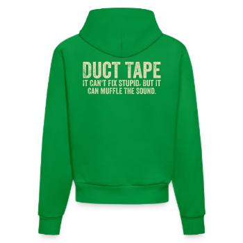 Duct Tape it can't fix stupid - Organic Fitted Hoodie Made in EU - City Green - Back