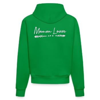 maman louve mère fille famille amour loup - Sweat à capuche bio ajusté fabriqué en UE - City Green - Dos