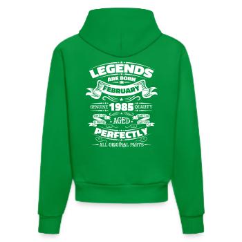 40ème anniversaire cadeau mari Original février 1985 - Sweat à capuche bio ajusté fabriqué en UE - City Green - Dos