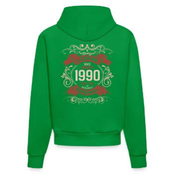 35ème anniversaire cadeau mari Original mars 1990 - Sweat à capuche bio ajusté fabriqué en UE - City Green - Dos
