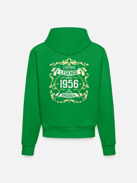 69-årsdagsgåva make Original mars 1956 - Organic Fitted Hoodie Made in EU - City Green