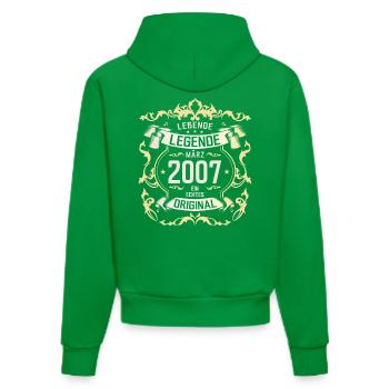 18. Geburtstag Geschenk Mann Original März 2007 - Organic Fitted Hoodie Made in EU - City Green - Hinten
