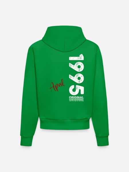 30-årspresent make original april 1995 - Organic Fitted Hoodie Made in EU - City Green