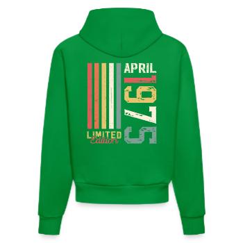 50ème Anniversaire Original Avril Millésime 1975 - Sweat à capuche bio ajusté fabriqué en UE - City Green - Dos
