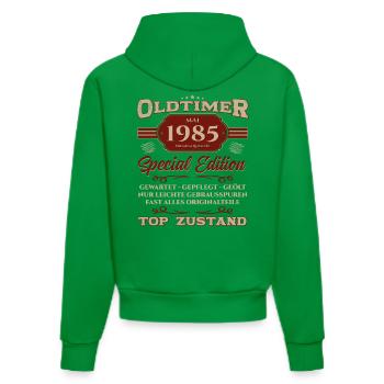 40ème Anniversaire Voiture Classique Mai Millésime 1985 - Sweat à capuche bio ajusté fabriqué en UE - City Green - Dos