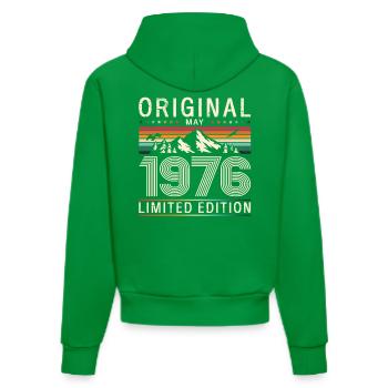 50. Geburtstag Original Mai Jahrgang 1976 - Organic Fitted Hoodie Made in EU - City Green - Hinten