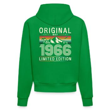 60. Geburtstag Original Mai Jahrgang 1966 - Organic Fitted Hoodie Made in EU - City Green - Hinten