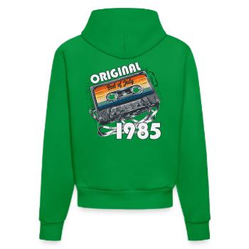 40. Geburtstag Original Kassette Juli Jahrgang 85 - Organic Fitted Hoodie Made in EU - City Green - Hinten