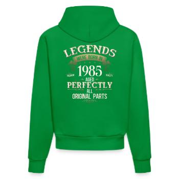 40th Birthday Original Vintage 1985 - Organic Fitted Hoodie Made in EU - City Green - Back