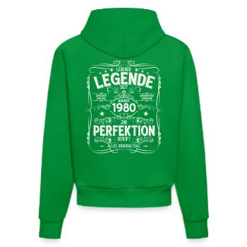 45e anniversaire Légende August Né en 1980 - Sweat à capuche bio ajusté fabriqué en UE - City Green - Dos