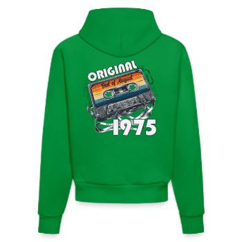 Cassette 50ème Anniversaire Août Année 1975 - Sweat à capuche bio ajusté fabriqué en UE - City Green - Dos