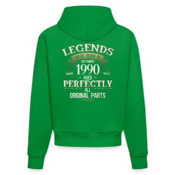 1985,Year 1985,Year 1985,Legend 1985,Origi - Organic Fitted Hoodie Made in EU - City Green - Back