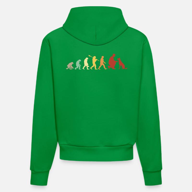Evolution Lustiger Belgischer Malinois-Schäferhund - Organic Fitted Hoodie Made in EU - City Green