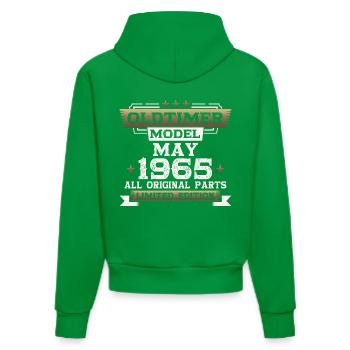60ème Anniversaire Voiture Classique Mai Millésime 1965 - Sweat à capuche bio ajusté fabriqué en UE - City Green - Dos