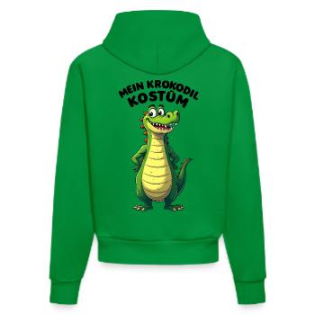 Krokodil Kostüm Fasching Karneval - Organic Fitted Hoodie Made in EU - City Green - Hinten