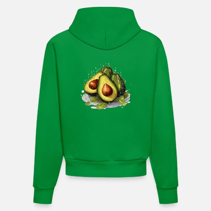 Avocat - Illustration - Sweat à capuche bio ajusté fabriqué en UE - City Green