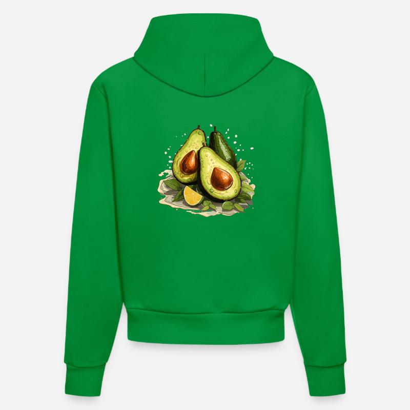 Avocat - Illustration - Sweat à capuche bio ajusté fabriqué en UE - City Green