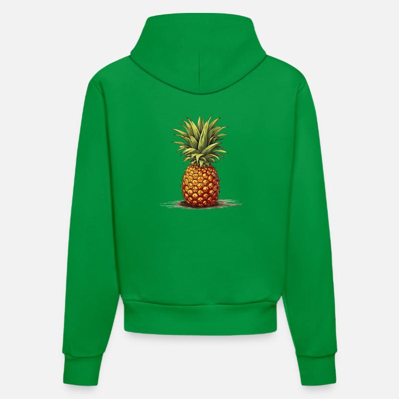 Ananas - illustration - Sweat à capuche bio ajusté fabriqué en UE - City Green