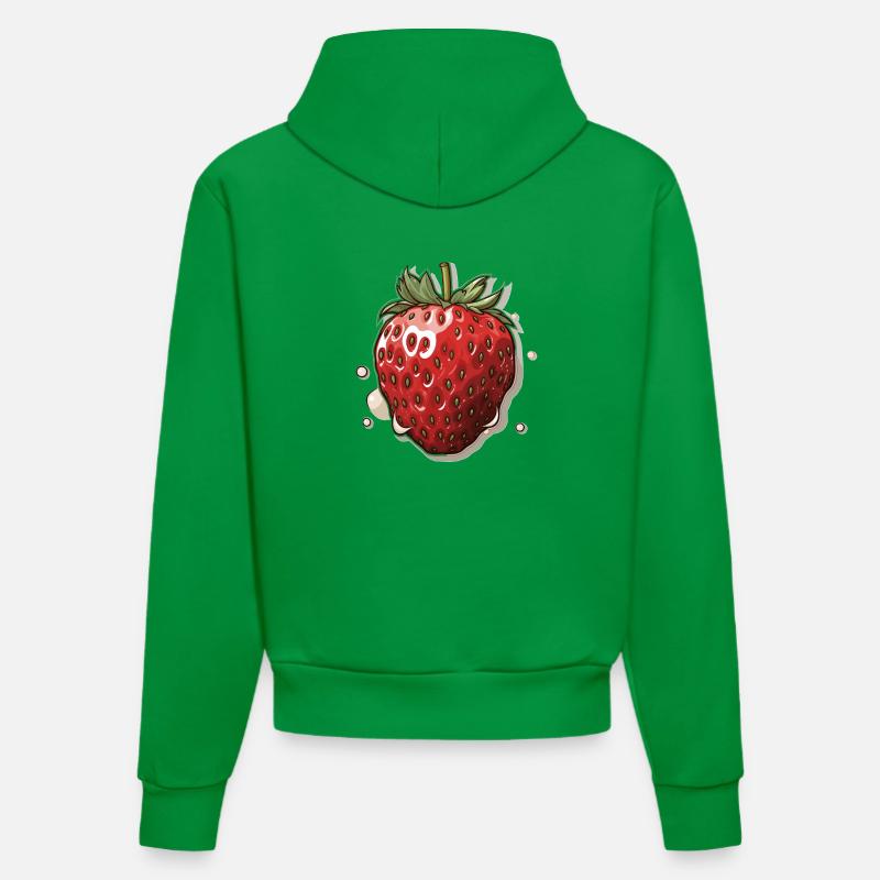 Fraise - illustration - Sweat à capuche bio ajusté fabriqué en UE - City Green