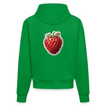 Erdbeere - Illustration - Organic Fitted Hoodie Made in EU - City Green - Hinten