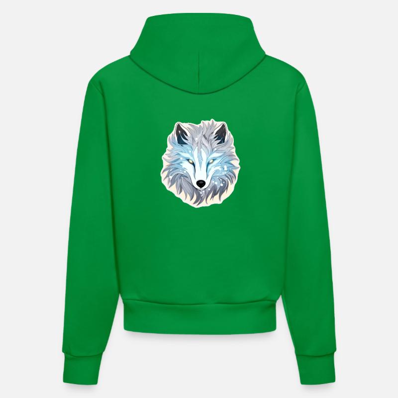 Loup - Illustration - Sweat à capuche bio ajusté fabriqué en UE - City Green