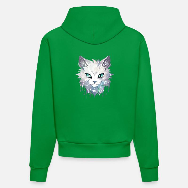 Chat - illustration - Sweat à capuche bio ajusté fabriqué en UE - City Green