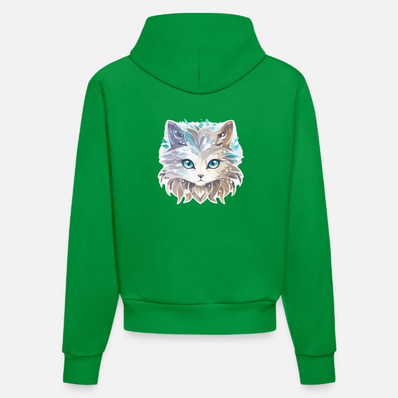 Chat - illustration - Sweat à capuche bio ajusté fabriqué en UE - City Green