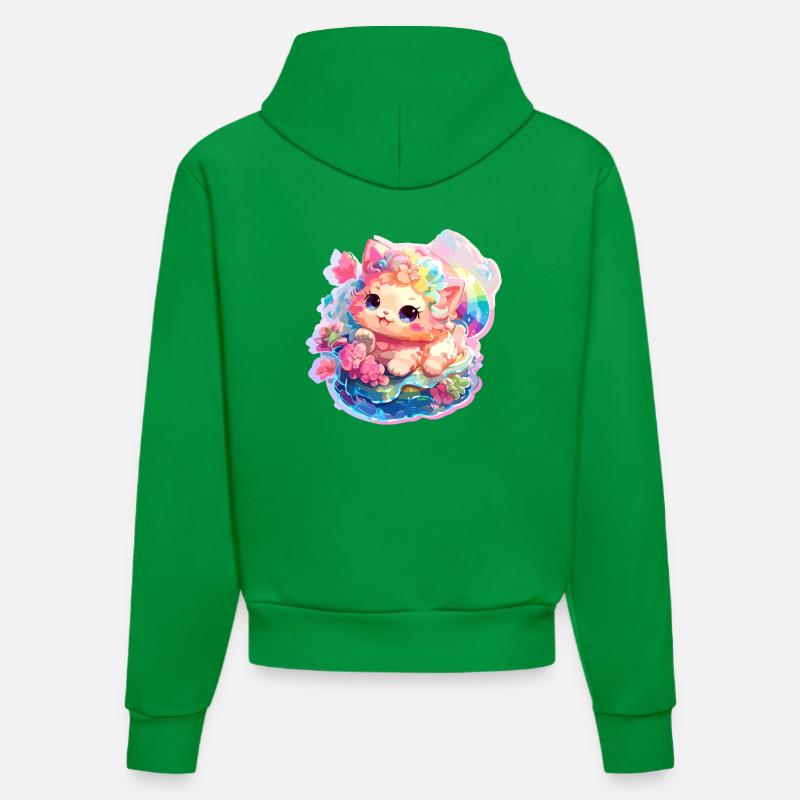 Chat - illustration - Sweat à capuche bio ajusté fabriqué en UE - City Green