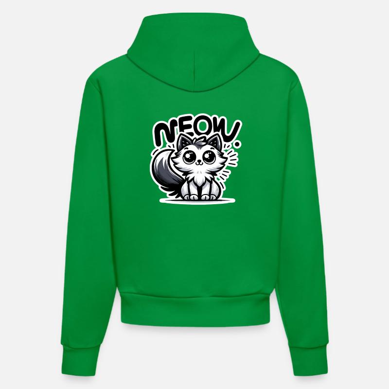 Miaou - Illustration de chat - Sweat à capuche bio ajusté fabriqué en UE - City Green