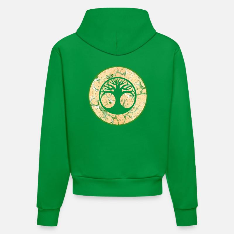 yggdrasil e 1 - Sweat à capuche bio ajusté fabriqué en UE - City Green