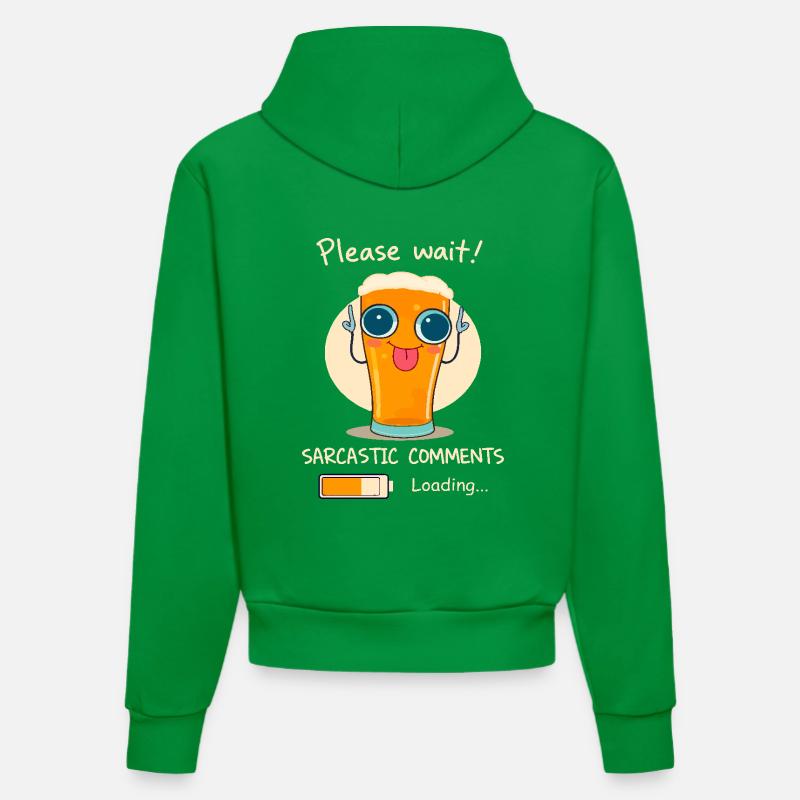 Verre à bière sarcastique - Sweat à capuche bio ajusté fabriqué en UE - City Green