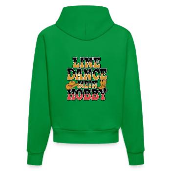Design de danse en ligne coloré avec chapeau de cow-boy - Sweat à capuche bio ajusté fabriqué en UE - City Green - Dos