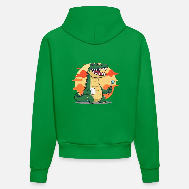 Hygiène dentaire crocodile - Sweat à capuche bio ajusté fabriqué en UE - City Green