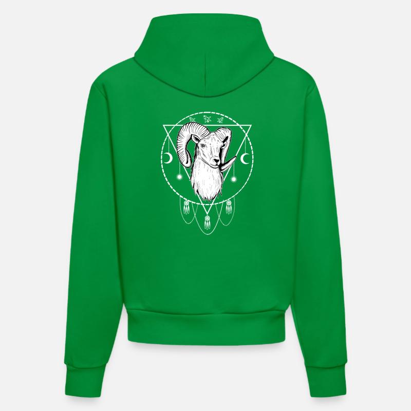 Bélier Occultisme - Sweat à capuche bio ajusté fabriqué en UE - City Green