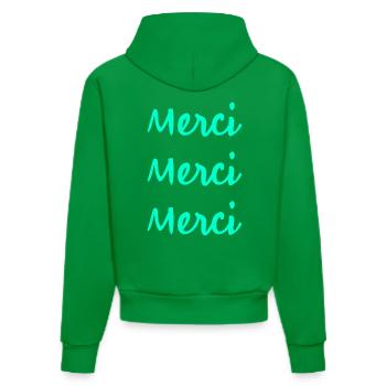 MERCI. MERCI MAÎTRESSE. CADEAU MAÎTRESSE. VACANCES - Sweat à capuche bio ajusté fabriqué en UE - City Green - Dos