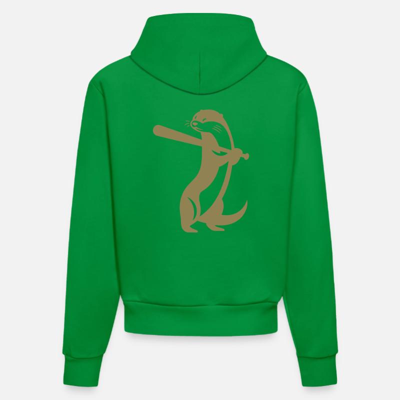 Silhouette de Baseball de loutre - Sweat à capuche bio ajusté fabriqué en UE - City Green