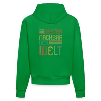 Bester Nachbar der Welt Nachbarn Nachbar - Organic Fitted Hoodie Made in EU - City Green - Hinten