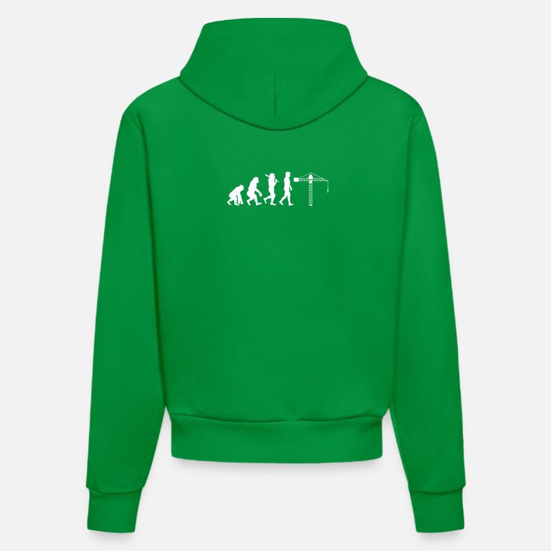 Crane operator Evolution - Organic Fitted Hoodie Made in EU - City Green