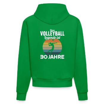 Diese Volleyball Legende 30 Jahre 30 Geburtstag - Organic Fitted Hoodie Made in EU - City Green - Hinten