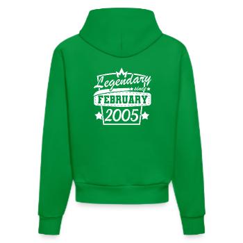 Anniversaire Légendaire depuis février 2005 - Sweat à capuche bio ajusté fabriqué en UE - City Green - Dos