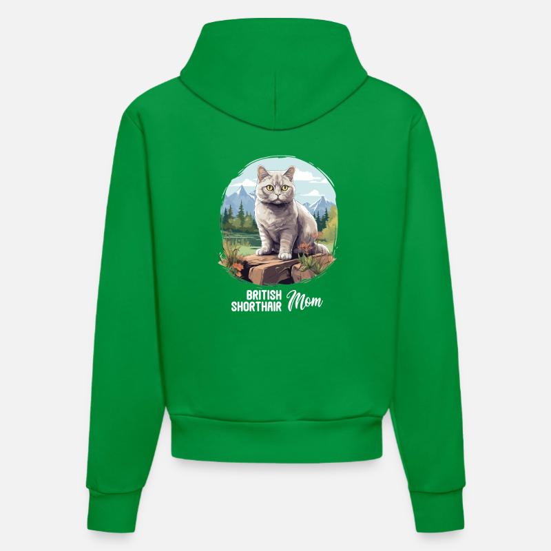 British Shorthair - Sweat à capuche bio ajusté fabriqué en UE - City Green