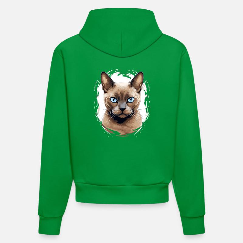 Chat birman Birmanie Katze - Sweat à capuche bio ajusté fabriqué en UE - City Green