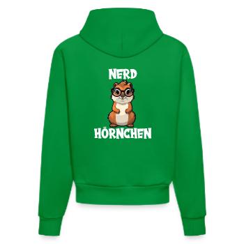 Nerdhörnchen Junge Jungen Erdhörnchen Nerdy Nerd - Organic Fitted Hoodie Made in EU - City Green - Hinten