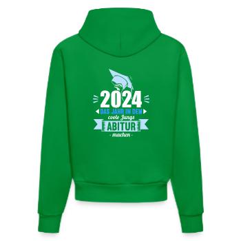 Abitur Junge Mädchen Abi Abitur 2024 - Organic Fitted Hoodie Made in EU - City Green - Hinten