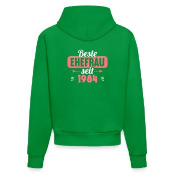 Best wife since 1984 40th wedding anniversary - Organic Fitted Hoodie Made in EU - City Green - Back