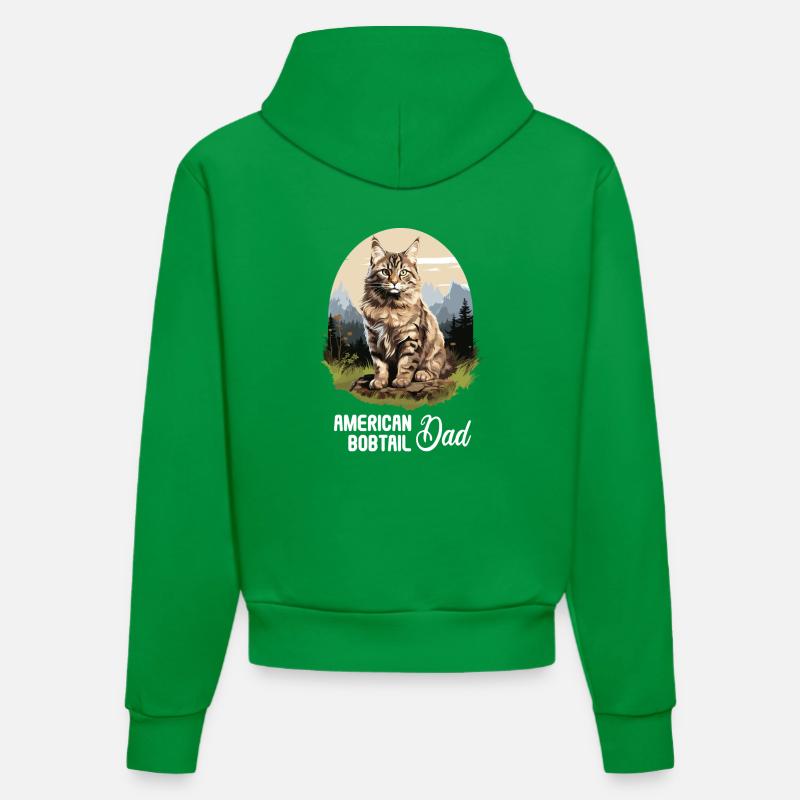 Chat Chats American Bobtail - Sweat à capuche bio ajusté fabriqué en UE - City Green