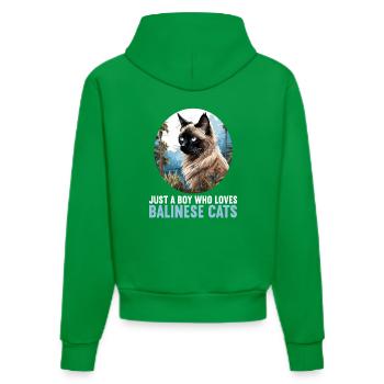 Chat balinais Balinesenkatze - Sweat à capuche bio ajusté fabriqué en UE - City Green - Dos
