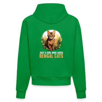 Bengal Cat Bengalkatze - Organic Fitted Hoodie Made in EU - City Green - Hinten