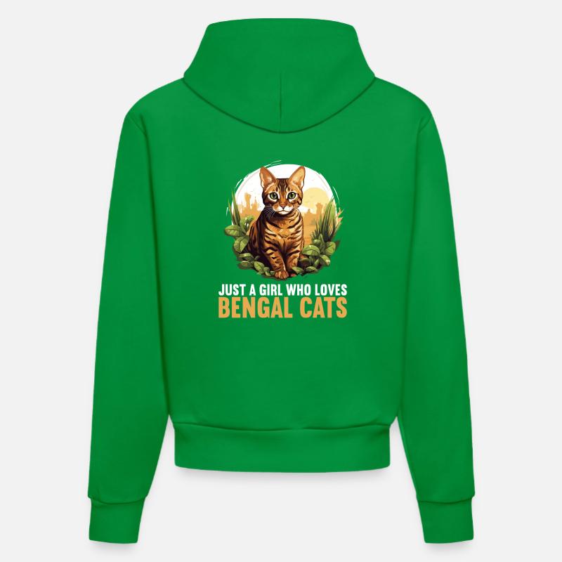 Chat du Bengale Bengalkatze - Sweat à capuche bio ajusté fabriqué en UE - City Green