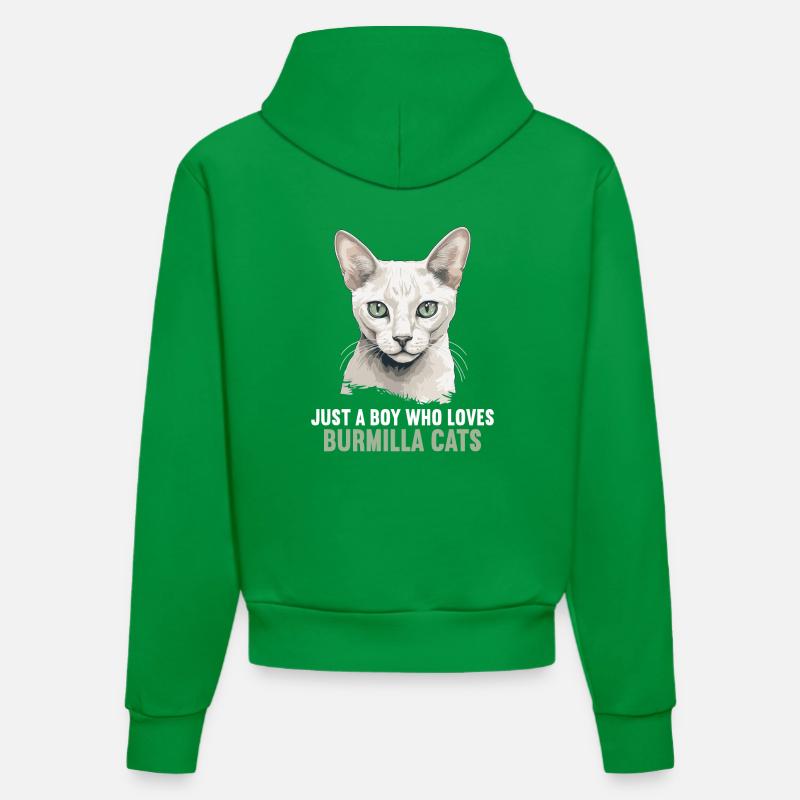 Burmilla Chaton Burmilla Chat - Sweat à capuche bio ajusté fabriqué en UE - City Green
